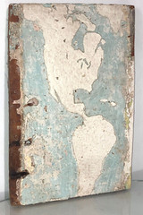 Clint Griffin, Signed Painting 0n Board, Map of North and South America, 2003