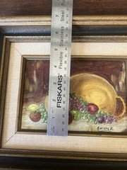 Vintage Oil Painting Still Life Fruit/Wine Signed