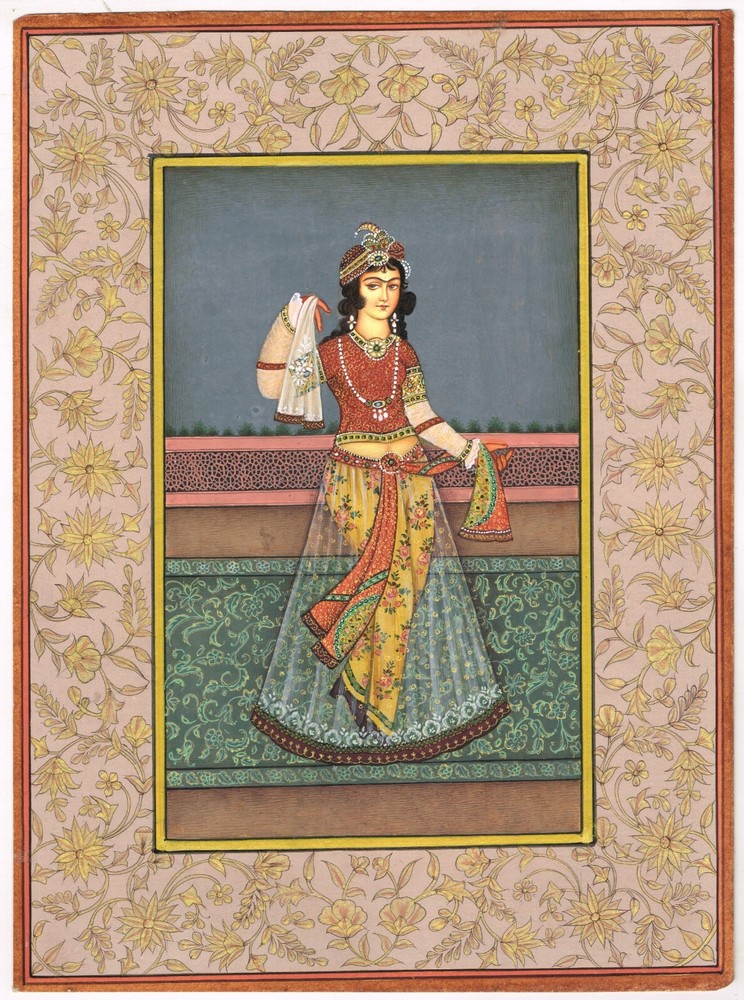 A Beautiful Woman Of Qajar – Persian Art Painting Of Qajar Woman 8.5×11.5 Inches