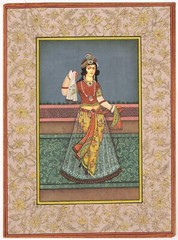 A Beautiful Woman Of Qajar – Persian Art Painting Of Qajar Woman 8.5×11.5 Inches