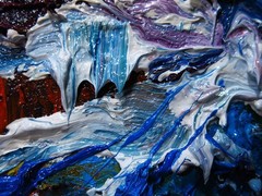 ORIGINAL OIL█PAINTING VINTAGE ART█SIGNED IMPRESSIONIST POP█ABSTRACT NATURE DECO