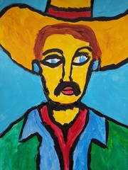 Expressionism/Abstract 11×14 Señora Colorful one of a kind Street Art Painting