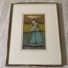 Frank Rakoncay oil and pastel painting of a woman Chicago artist Framed
