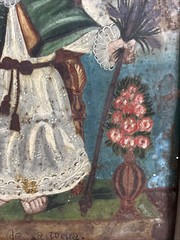 19th Century Retablo Antique Mexican Oil on Tin Painting Holy Child of Atocha