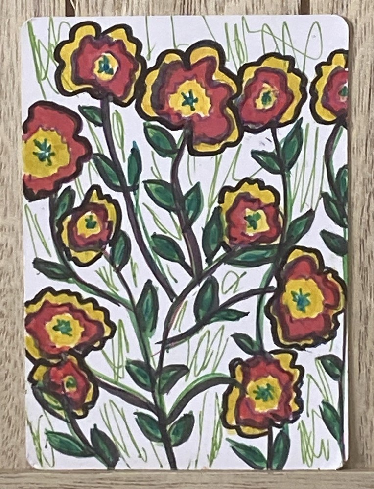 Floral. Original ACEO Art Card