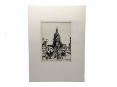 Wilhelm Raab drawing sketch from Aug. 1977 Original Antique 13x16cm Art