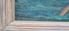 No: 675 Oil Painting Artwork with Frame Maritime Landscape Sea People Children