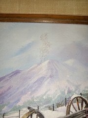 Original Mimi Jobe Signed Painting Wagon Western / Nevada 1978 – Rare Vintage
