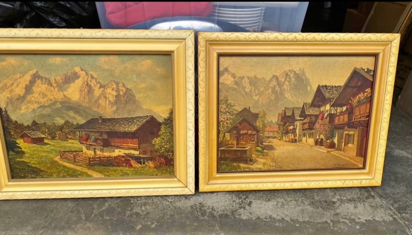 Heinz Theis original oil paintings both signed and framed