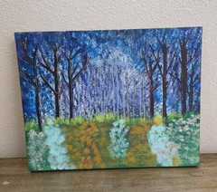 Paintings on canvas Trees And Flowers hand painted