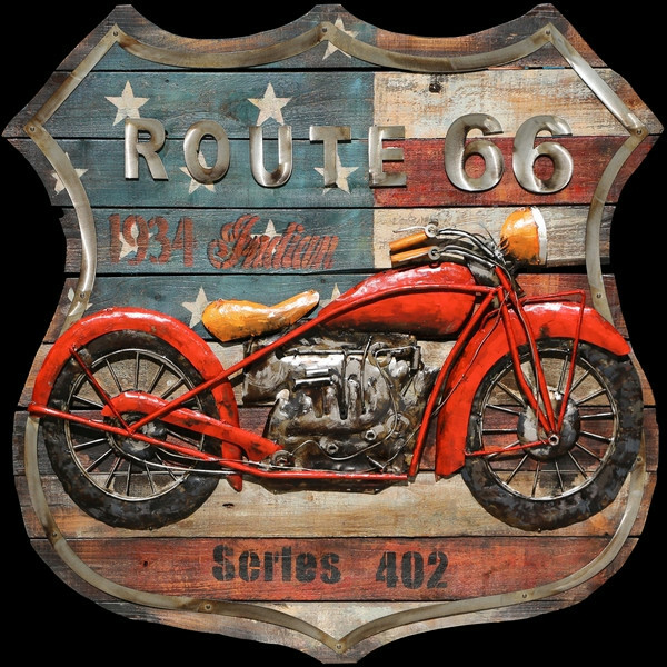 Acrylic Painting Wall Mount Art for Rout 66 Motor 3d Sculpture Artwork Frame