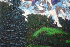 GALLERY-WRAPPED HAND-PAINTED PAINTING 15″X30″ ‚MOUNTAIN PASS‘ by Steve Heriot