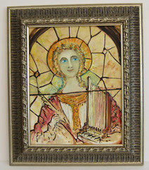 Original Oil Painting “Saint Cecilia Patron of Music 2000’s” 11×14 Hecto Vidal