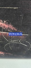 Vintage Blacklight Velvet Painting Unicorn Fantasy Art Signed Aune 23.75×35.75