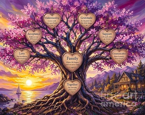 new handmade Painting on 24″*20″canvas Tree with Meaningful Words by Wendy