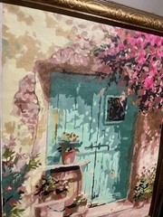 Watercolor Paint By Number Garden Door 🚪 Framed 18 1/2 X 22 1/2