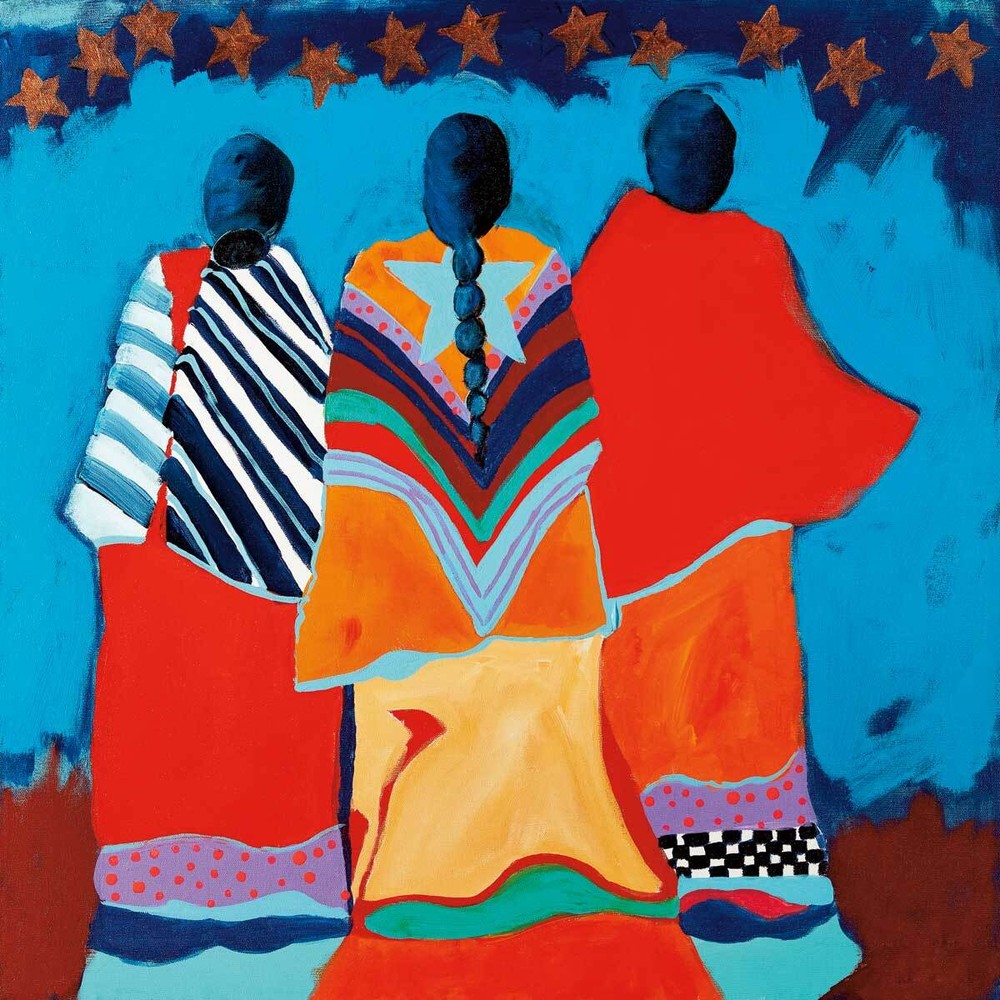 Lee CLAREMONT “ Stargazer “ Canvas Native Art Indigenous Mohawk Aboriginal Sky