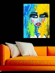 Modern Original POP ART colorful LADY #3 of 6 PORTRAIT PAINTING SWARTZMILLER DNA