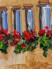 City Houses Oil Painting 15×20 cm City Landscape Original Painting on Painting Board