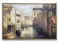 Hungryartist -Original Oil Painting of Venice Canal 24×36 Framed