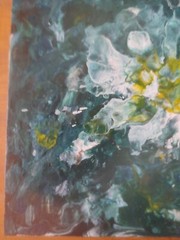 Lily Auger (1949 – ) „White and Green Explosion“ 2 Acrylic on Canvas