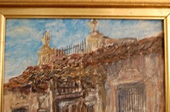 FRAMED ORIGINAL OIL OLD COLONIAL HOUSE VIEW OLD HAVANA, CUBA ARTIST: HECTO VIDAL