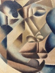 Oil Painting 20th Century Cubism Portrait Pablo Picasso Manner of Juan Gris
