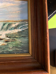 2019 Oil On canvas Niagra S/ Hayson after Frederick Church c1870 Antique Frame