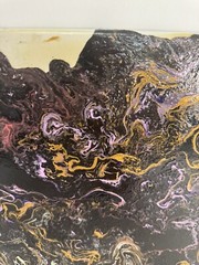 Vibrant Abstract Acrylic Pour Painting – Modern Wall Art – Resin Coated