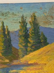 Paul Kauvar Smith Signed Painting Fawn Creek Oil On Board Colorado Artist