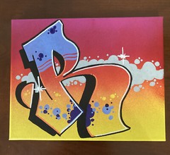 Graffiti “R” 8 x 10 Original Painted Canvas One Of A Kind