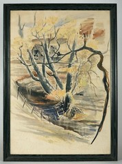 Mid Century Watercolor by J. Adams “Suey Ranch”