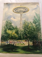 Prints Vintage watercolor painting /Hamer collections/ 21 x 27