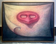 Robert Quigley New York Surrealist Vintage Painting Zim-Lerner Gallery -Magritte