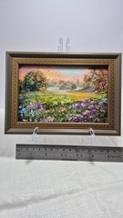 original autographed oil painting framed. landscape. impressionism.6×4 in.