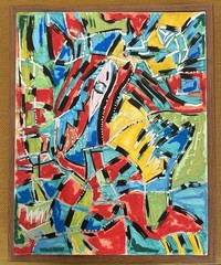 abstract art original Contemporary Modern Graffiti Expressionism Cubism