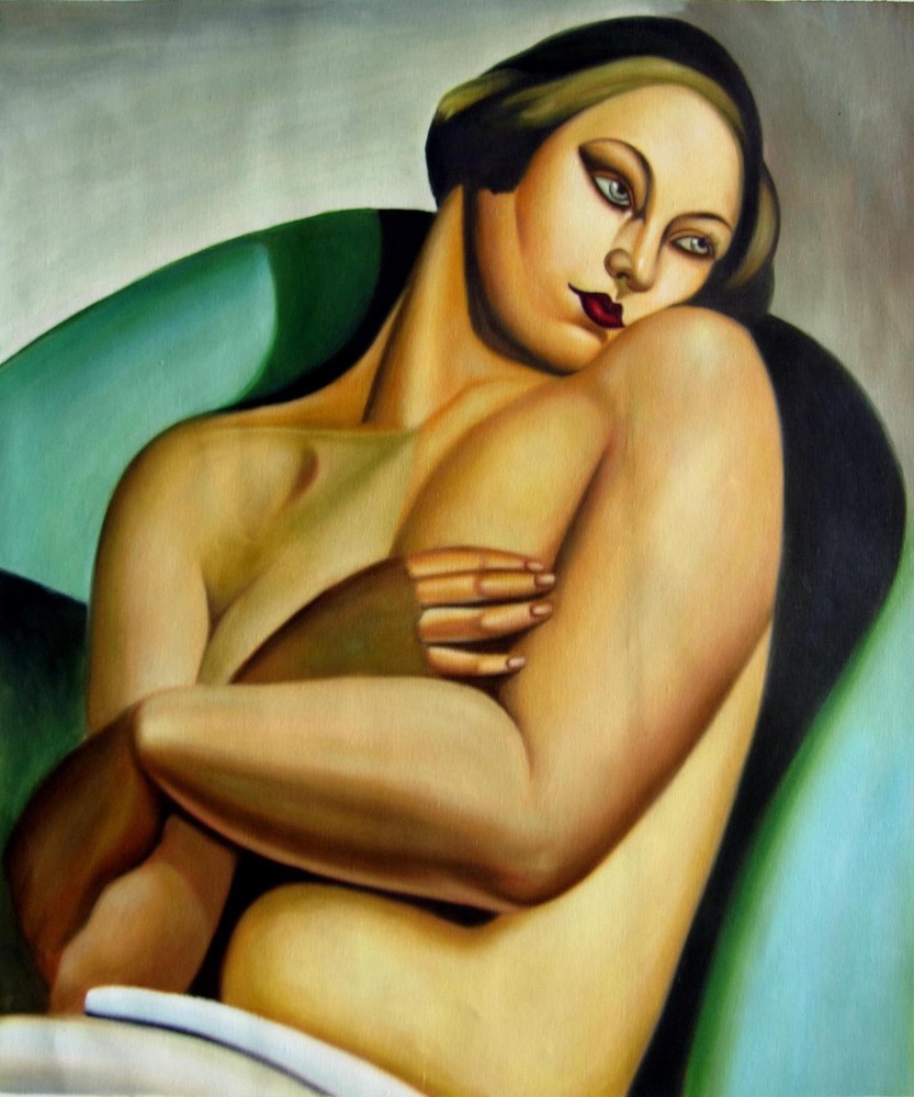 20×24 inches Rep. Tamara De Lempicka stretched Oil Painting Canvas Handmade A30D