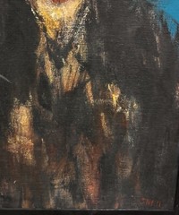 Don Snell, Texan (1922-2014) Brutalist Female Portraiture Oil Painting