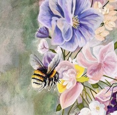 “Blooming Treasure” Painting Original Art | 16” x 20” | Pearl Bee Flowers