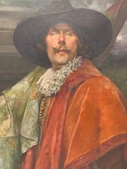 Alex de Andreis (1880-1929) Oil Painting Large Cavalier Portrait c 1920s