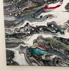 Original Abstract Acrylic Painting on Canvas -„Frozen Flow“ winter inspired