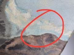 Vtg Oil Painting of Chapel Gazebo on a Swiss River on Slate Board Water Mountain