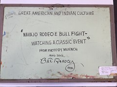 Vintage Native American Oil Painting “Navajo Rodeo & Bull Fight” by Bill Rakocy