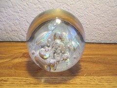 Eickholt WMOC Silver Bubbles Paperweight 3 1/2″ Diameter Signed on the bottom