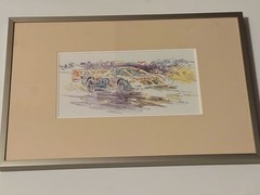 Don Getz Original Ink &water Color Study Toyota Wins Sebring Framed And Matted