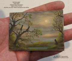 Philippe Fernandez ACEO original painting landscape fantasy fairy tale