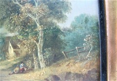 Fine Antique S.D. COLKETT ORIGINAL ENGLISH Oil Painting of COTTAGE, circa 1840s