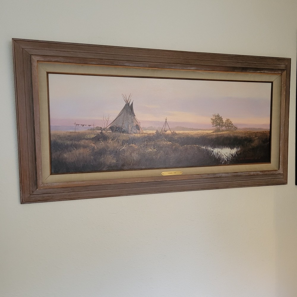 Lamar Rowbury „Silence“ and „Summer Camp“ Framed Oil Paintings – 44×22 & 26×22