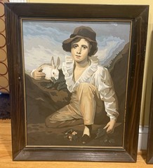 2 VIntage 60s PBN Art “Boy and Rabbit” Raeburn & “Age of Innocence”Reynolds