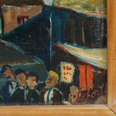 Jean Lefort (b.1948) – Framed 20th Century Oil, A Flea Market in Paris